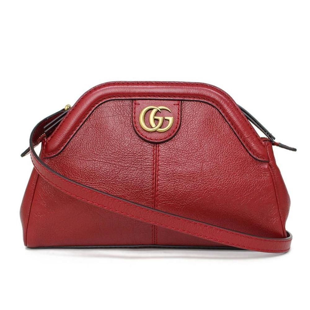 Gucci Leather Tiger Cat Head Liber Small GG Marmont Bag Red